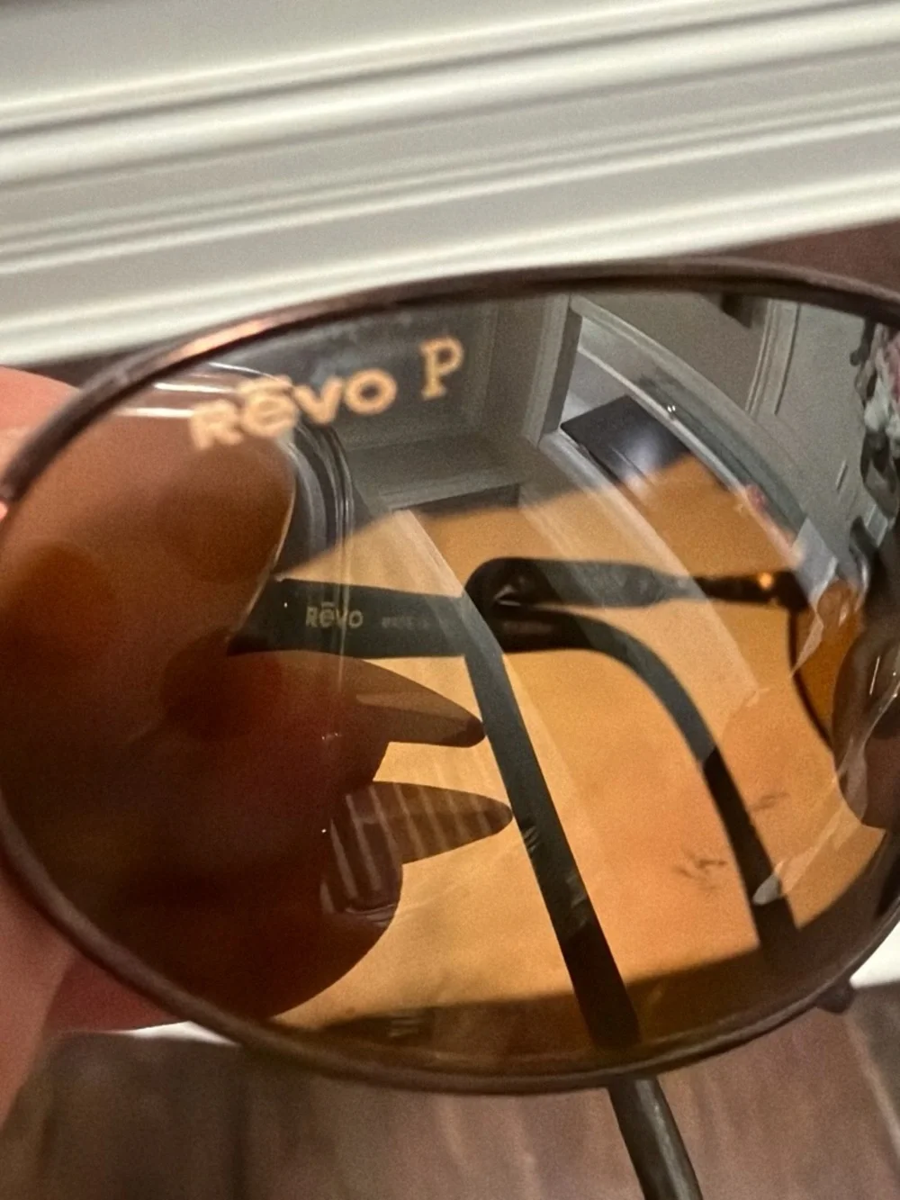 Revo Brown Lens Gold-Brown Metal Frame Sunglasses